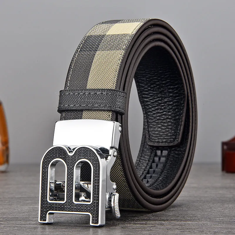 High-End Business Casual Men Automatic Buckle Belt All-Match Men's Pant Belt