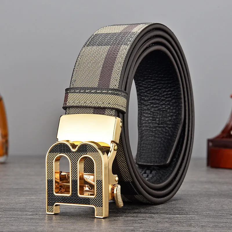 High-End Business Casual Men Automatic Buckle Belt All-Match Men's Pant Belt