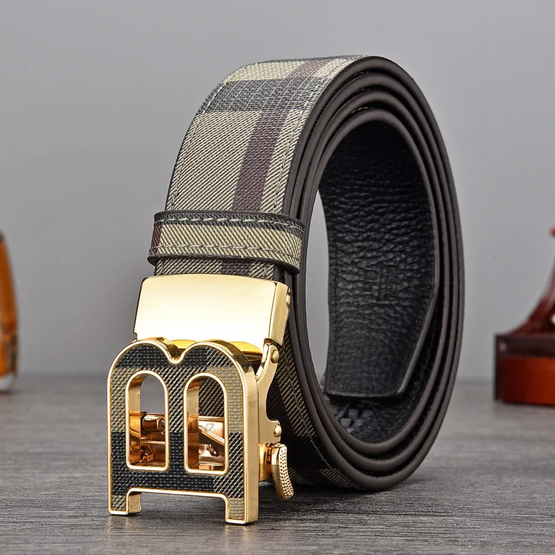 High-End Business Casual Men Automatic Buckle Belt All-Match Men's Pant Belt