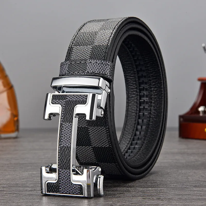 High-End Business Casual Men Automatic Buckle Belt All-Match Men's Pant Belt