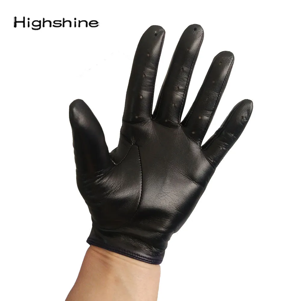 HighShine Leather Driving Gloves Unlined for Men