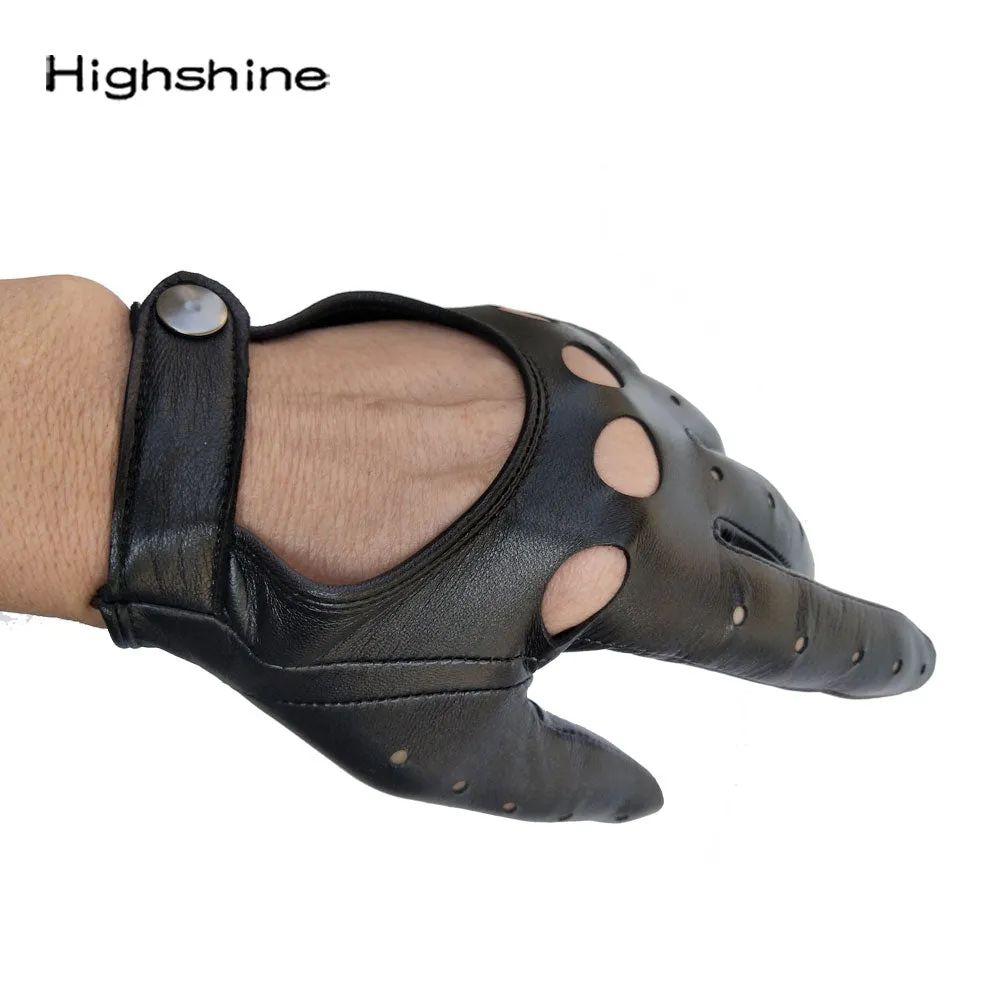 HighShine Leather Driving Gloves Unlined for Men