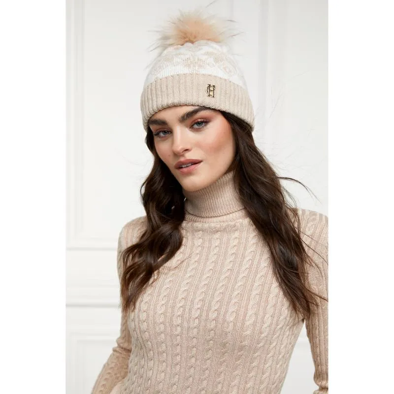 Holland Cooper Beatrice Ladies Bobble Hat - Camel Cream