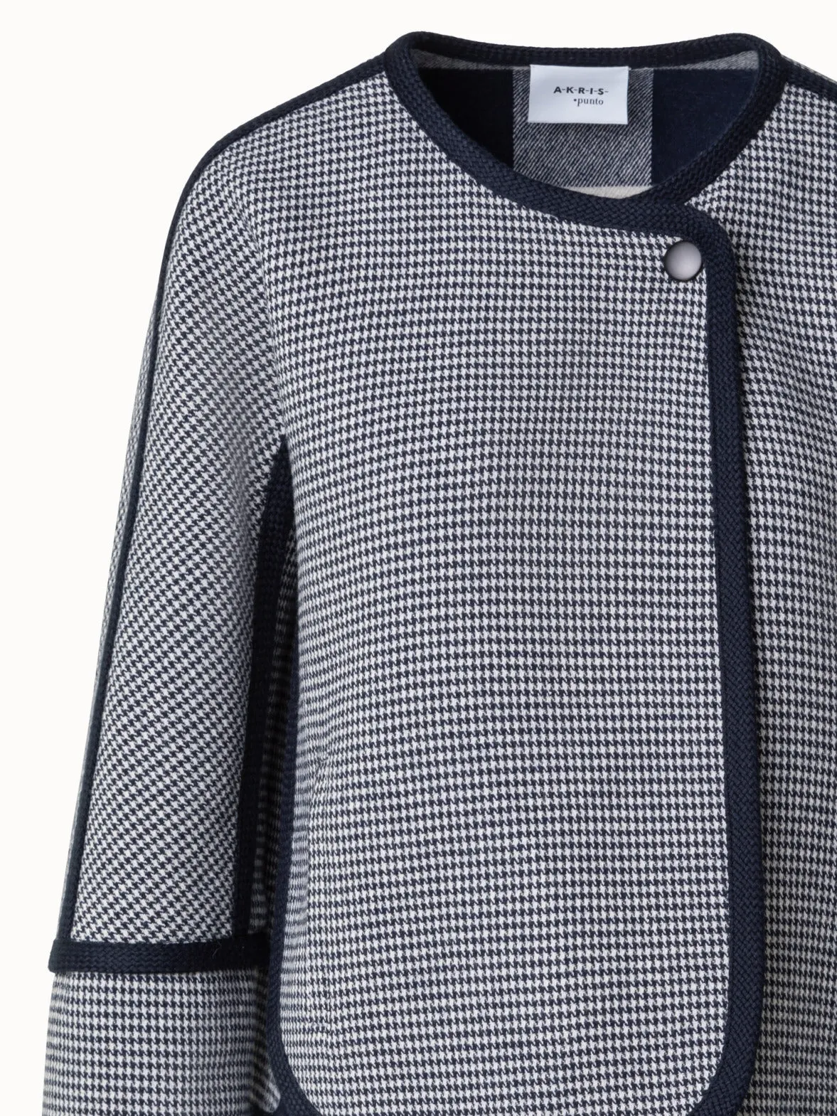 Houndstooth Jacket in Wool Double-Face