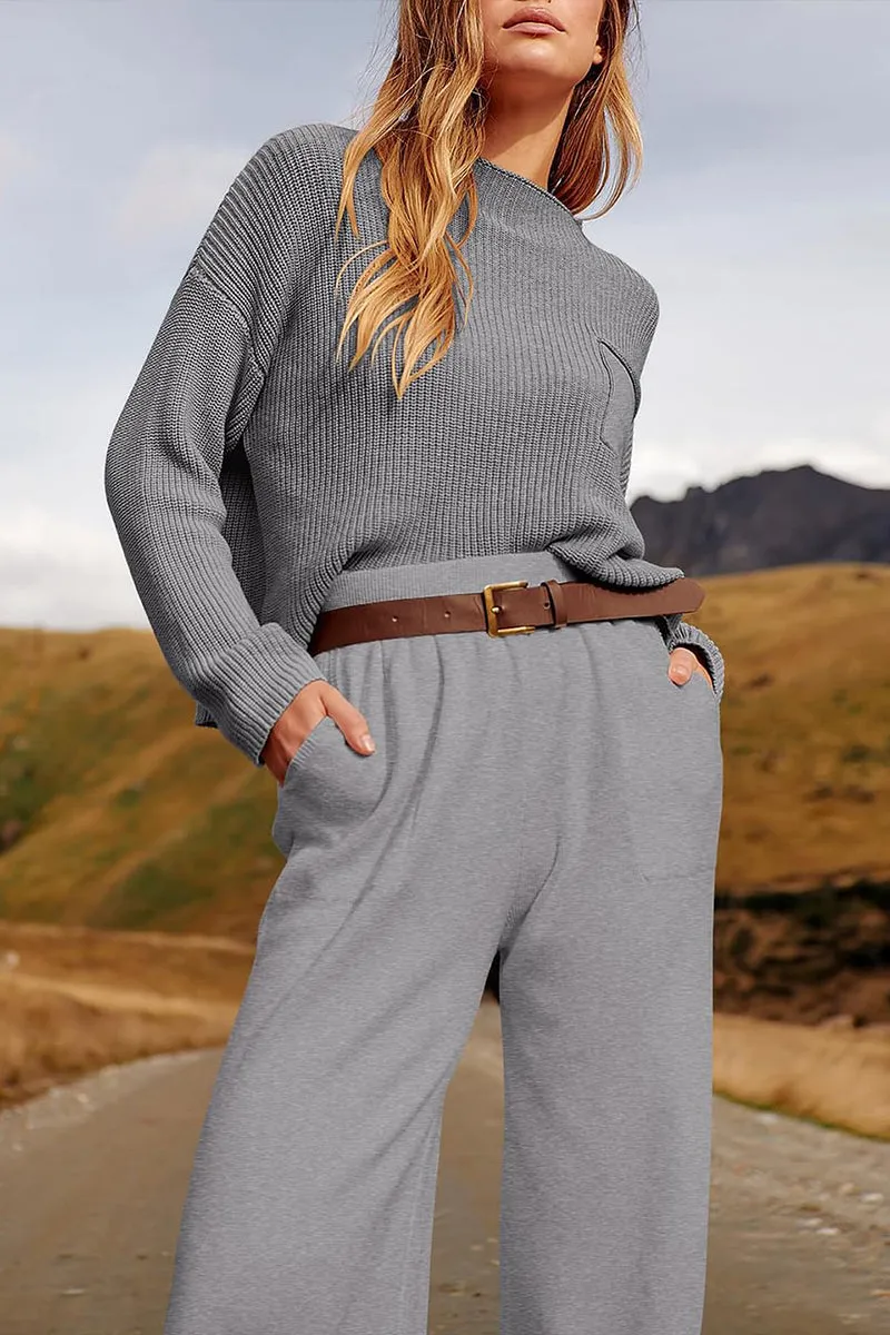 HUR1231 Relaxed Utility Joggers with Knit Sweater