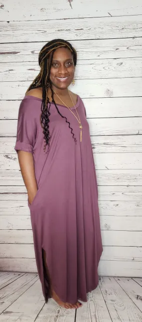 I Am Purposed Dress (Eggplant- Plus Size)