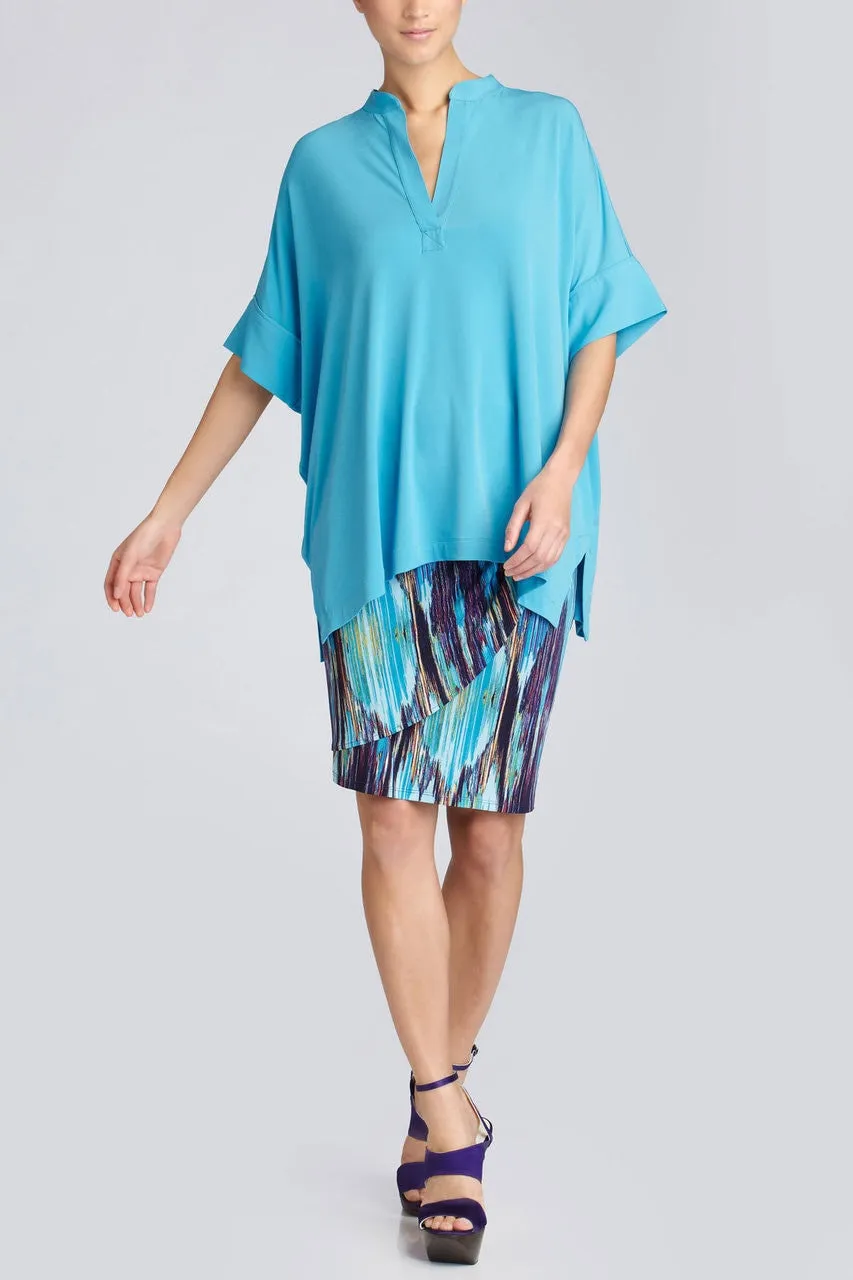 Jersey Solid Cuffed Caftan Tunic