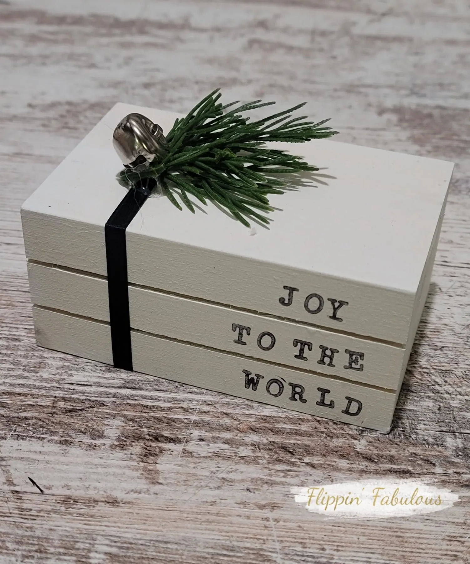 Joy To The World Handmade Faux Bookstack