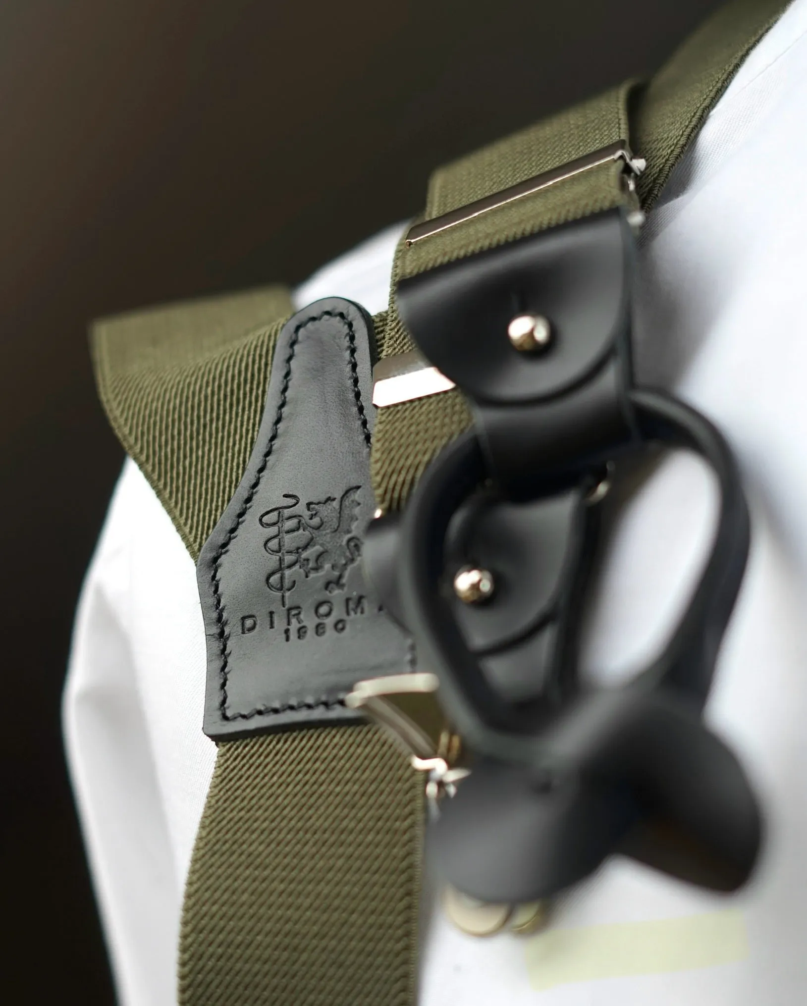 Khaki Clip/Buttons Braces