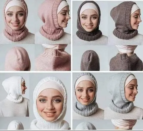 Knitted Hijab Beanie Hat Cap