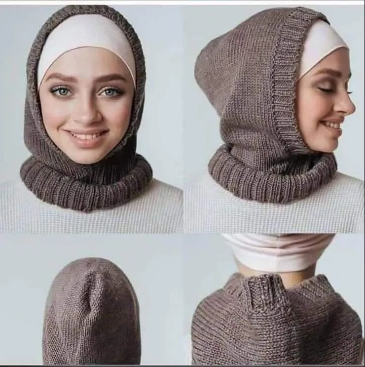 Knitted Hijab Beanie Hat Cap