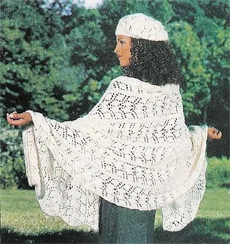 Lacy Leaf Wrap and Beret Pattern (Knit)