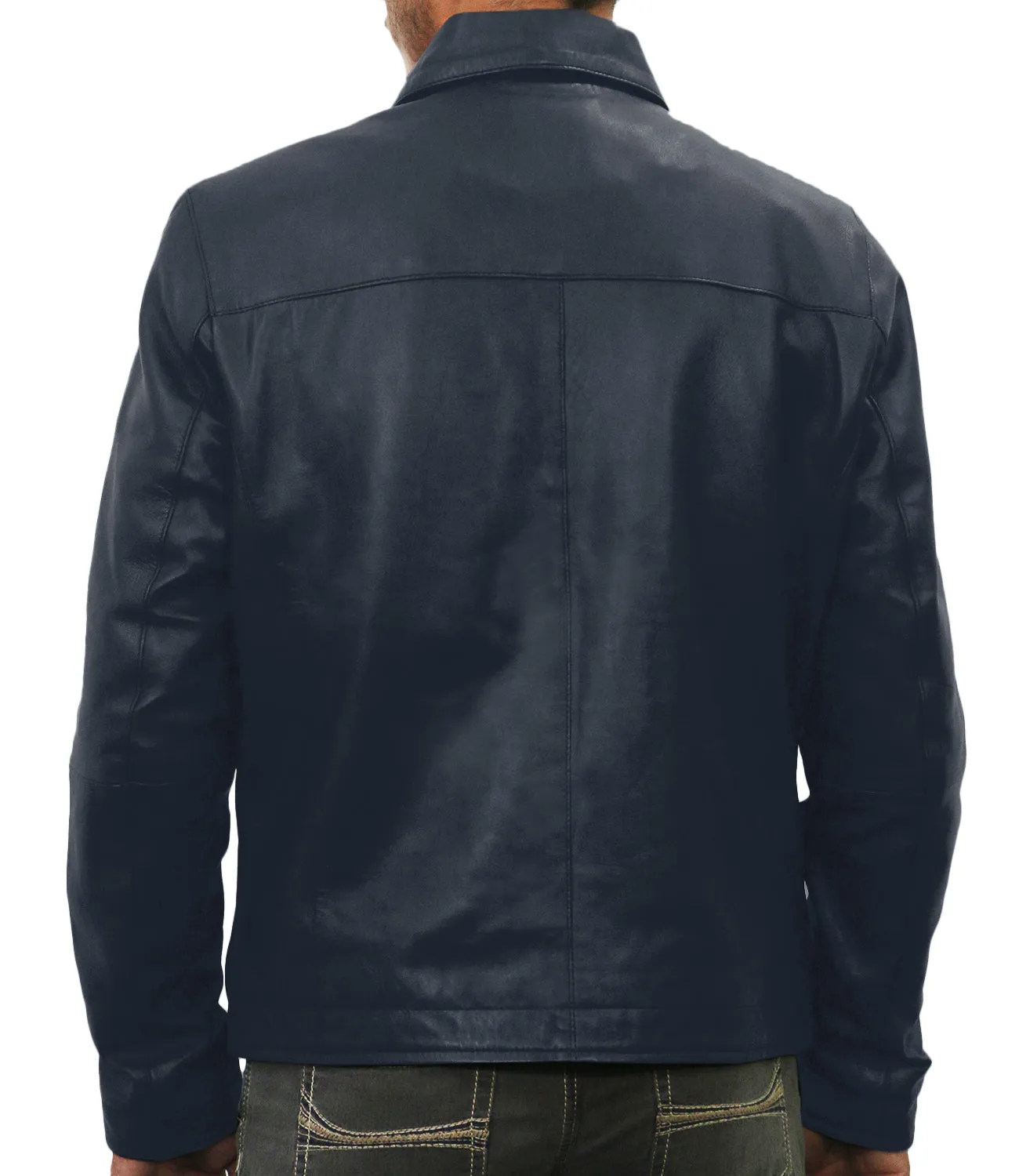 Leather Jackets Hub Mens Genuine Lambskin Leather Jacket (Black, Aviator Jacket) - 1501282