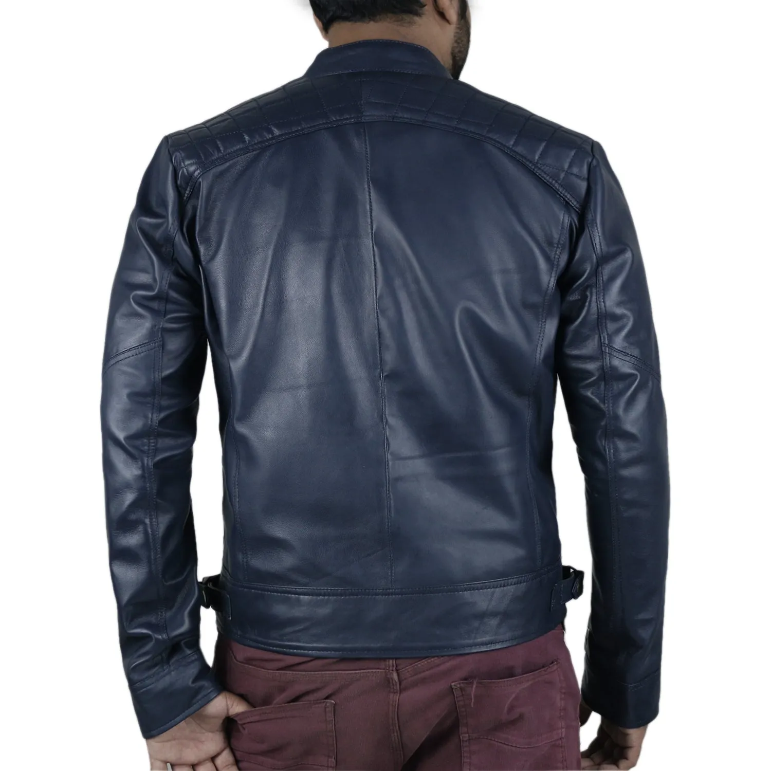 Leather Jackets Hub Mens Genuine Lambskin Leather Jacket (Black, Fencing Jacket) - 1701007