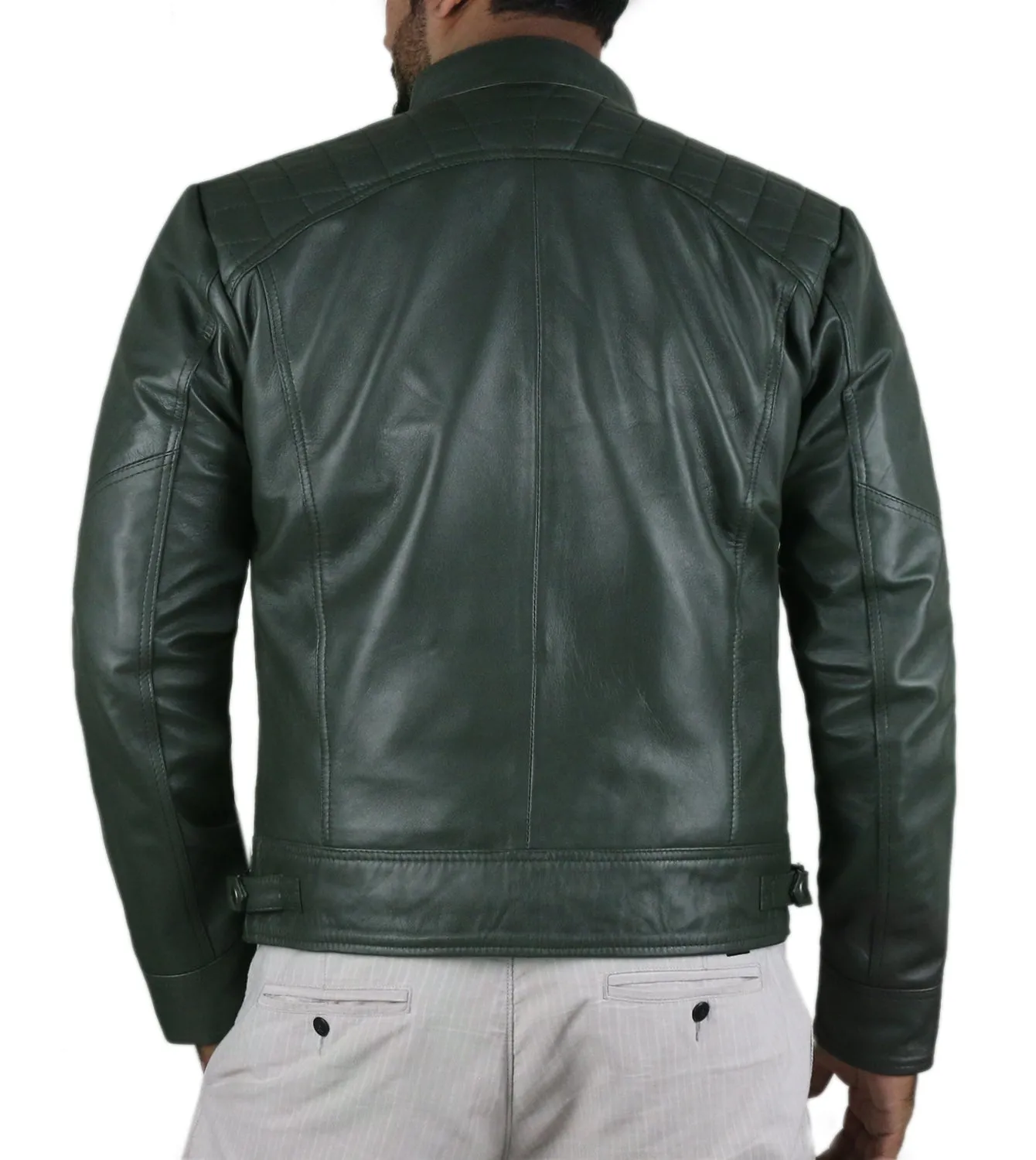 Leather Jackets Hub Mens Genuine Lambskin Leather Jacket (Black, Fencing Jacket) - 1701007