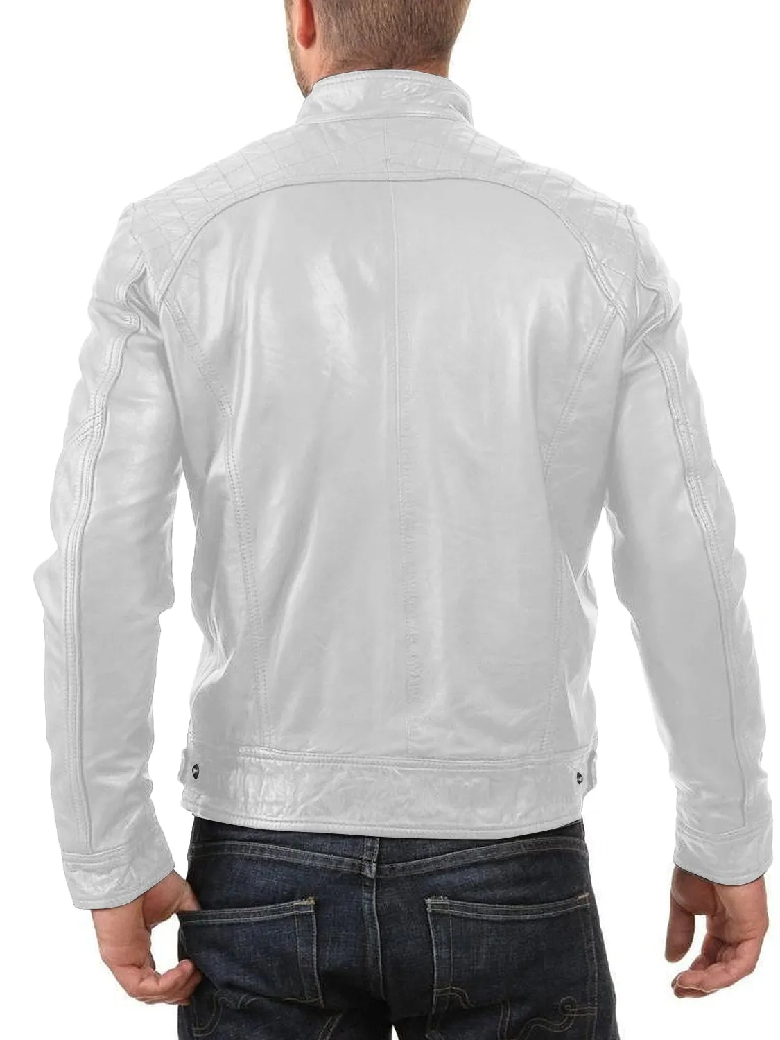 Leather Jackets Hub Mens Genuine Lambskin Leather Jacket (Black, Fencing Jacket) - 1701007