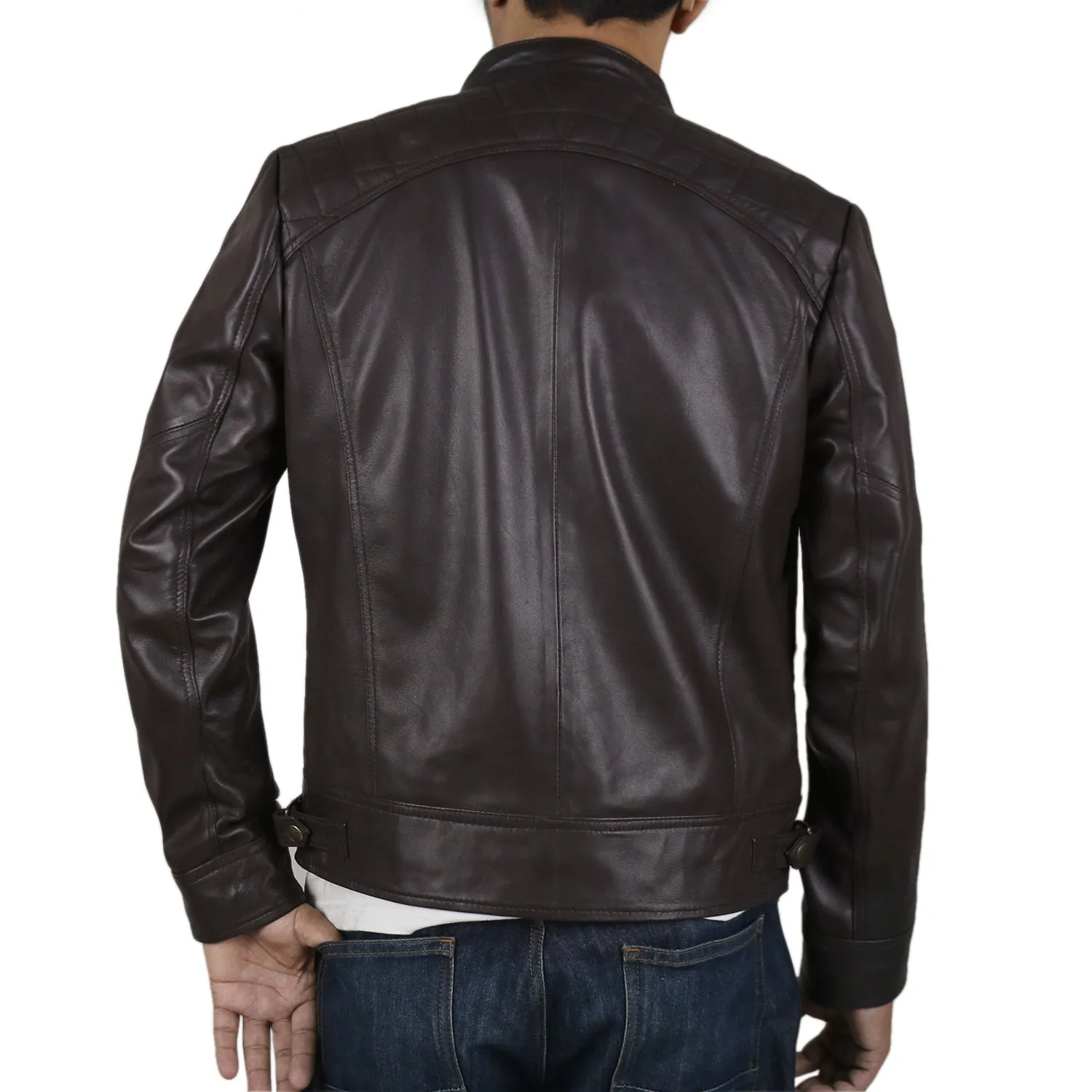 Leather Jackets Hub Mens Genuine Lambskin Leather Jacket (Black, Fencing Jacket) - 1701007