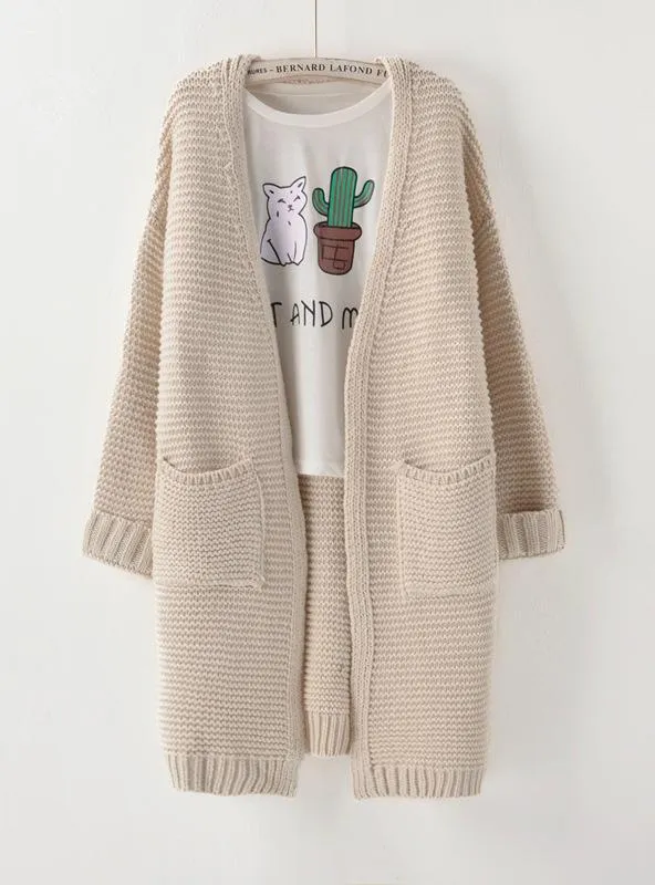 LONG SWEATER CARDIGAN FASHION AUTUMN WINTER LONG SLEEVE