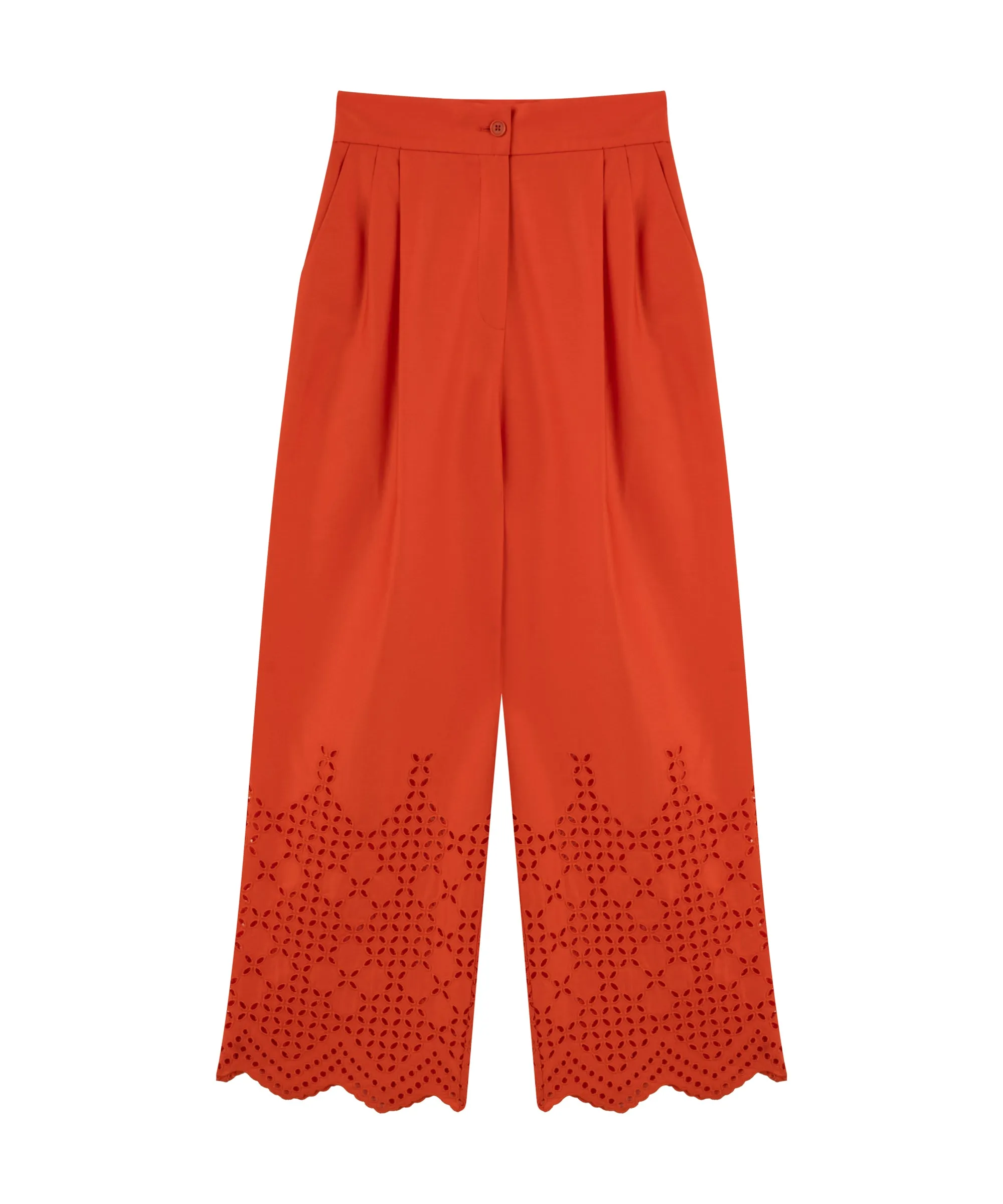 Machka Embroidered Poplin Trousers Pomegranate