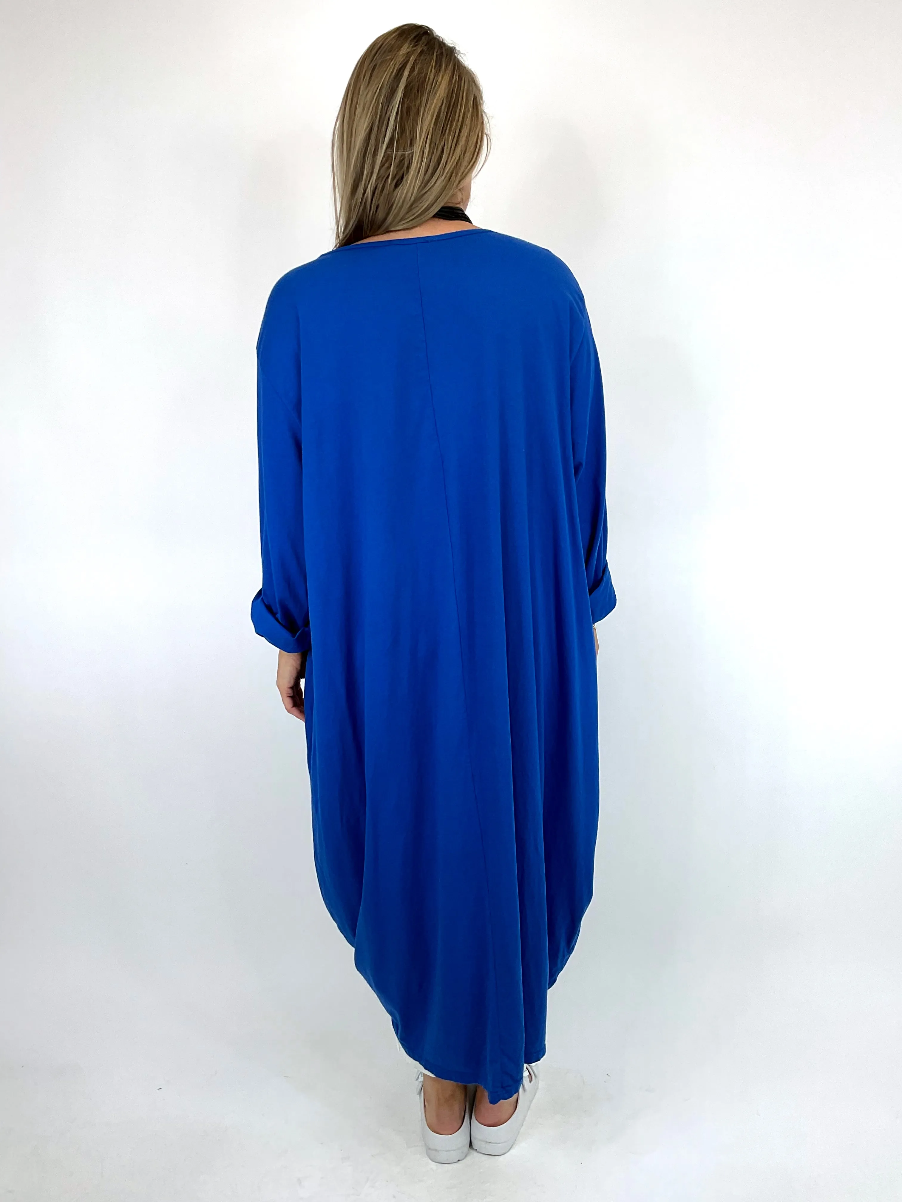 Made in Italy Lagenlook Ellis Ruche Tunic in Royal Blue. code 55919