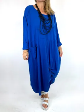 Made in Italy Lagenlook Ellis Ruche Tunic in Royal Blue. code 55919