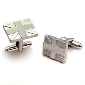 Matte Rhodium & Rhodium Brass Cufflink with No Stone for Women No Stone Stone Color Style OT572