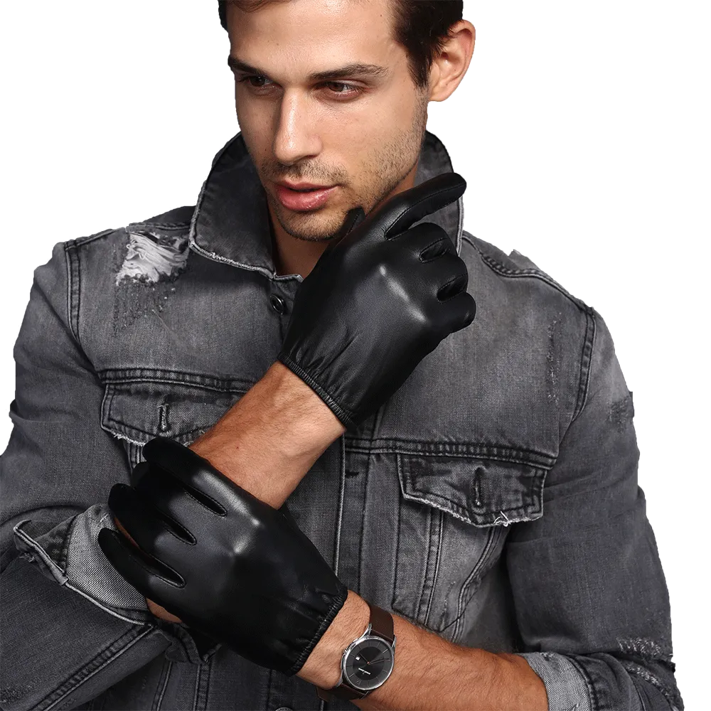 Men Genuine Leather Motorcycle Racing Gloves Touchscreen  Driving Gloves