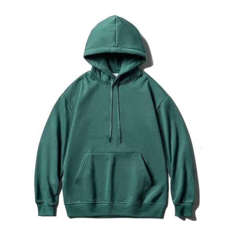 Men Oversized Hoodies Solid Color Man Casaual Hooded Pullovers 2023 Winter Warm Fleece Sweatshirts Top Man Clothing