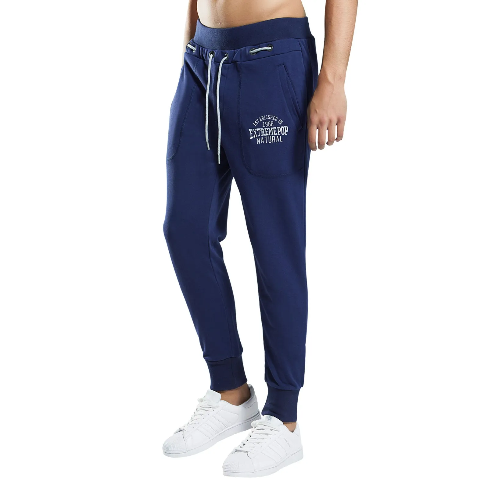 Men's Joggers Stretch Terry Slim Fit GYM Cotton Trousers Pants