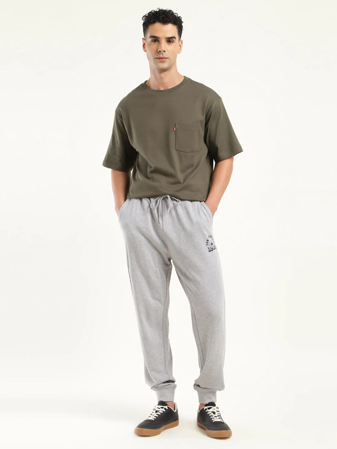 Men's Regular Fit Grey Joggers