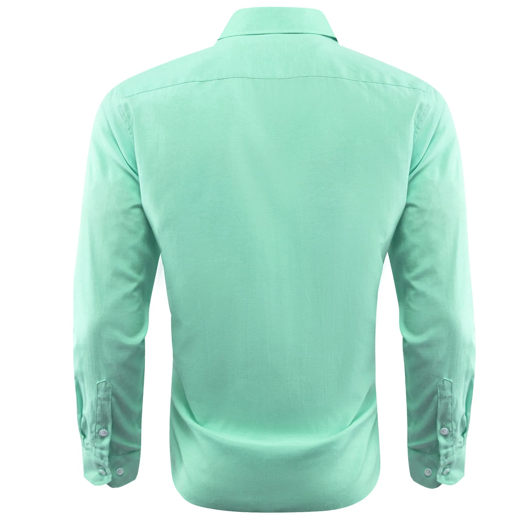 Mint Green Solid Men's Long Sleeve Casual Shirt