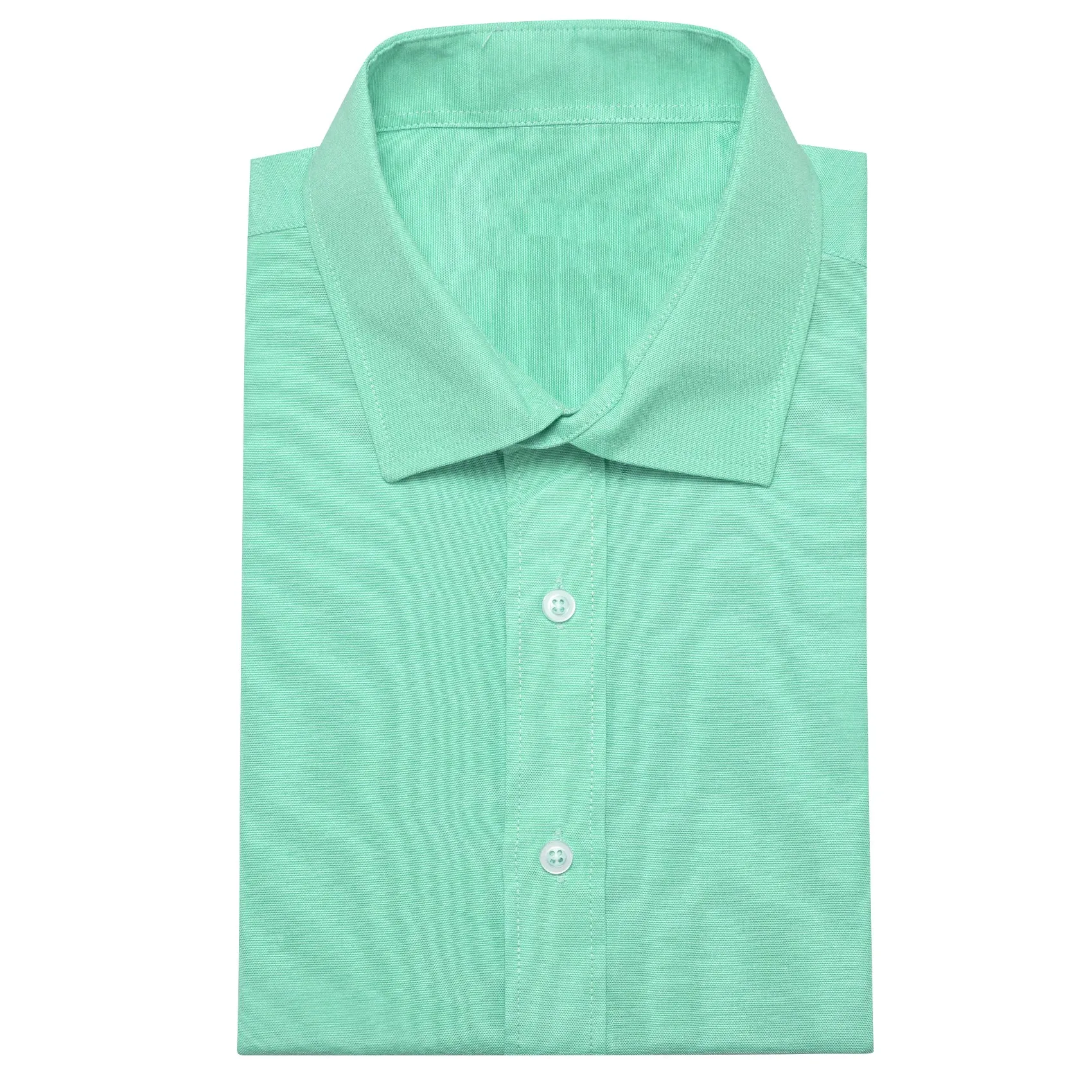 Mint Green Solid Men's Long Sleeve Casual Shirt