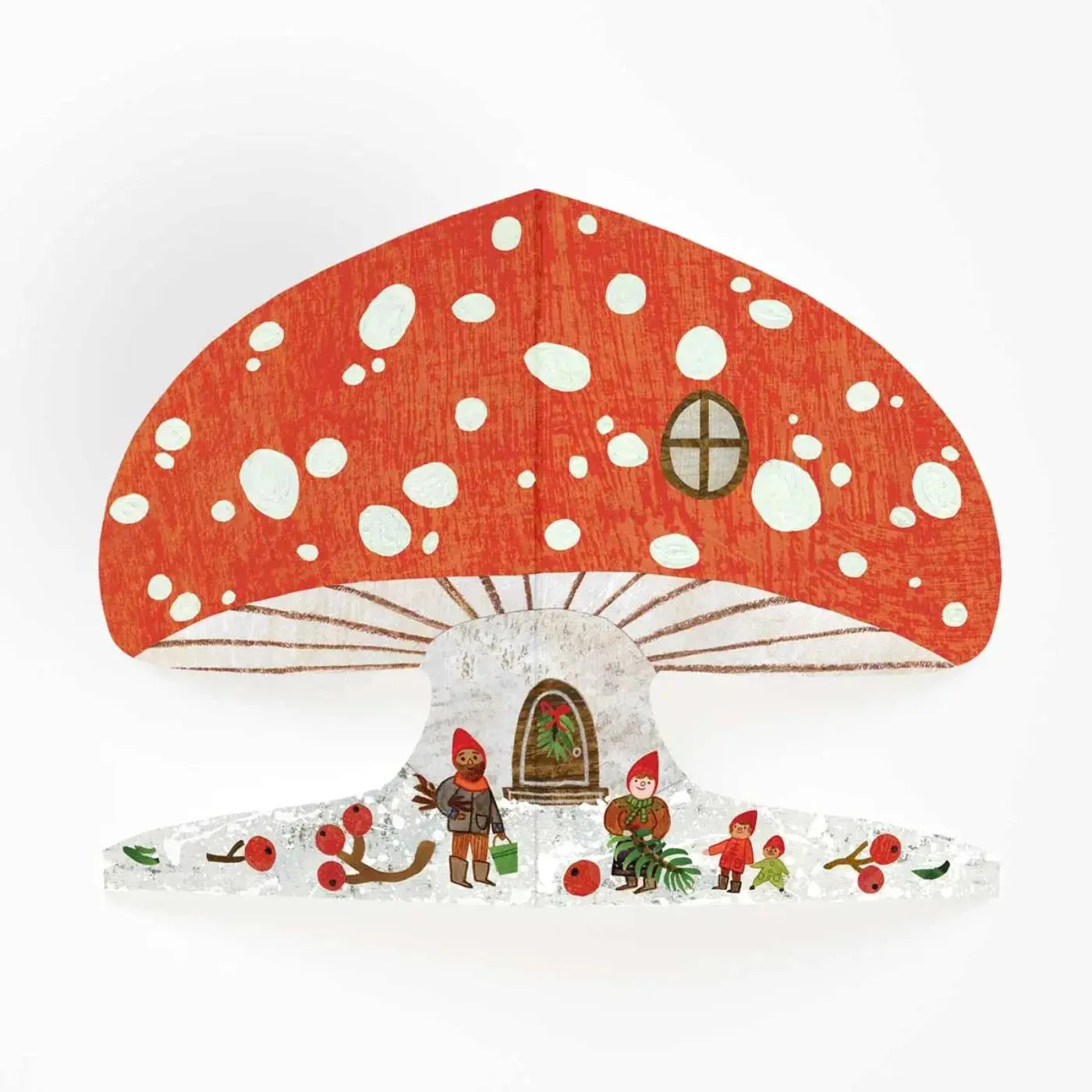 Mortlake Papers Snowy Mushroom Shaped Gnome House Card