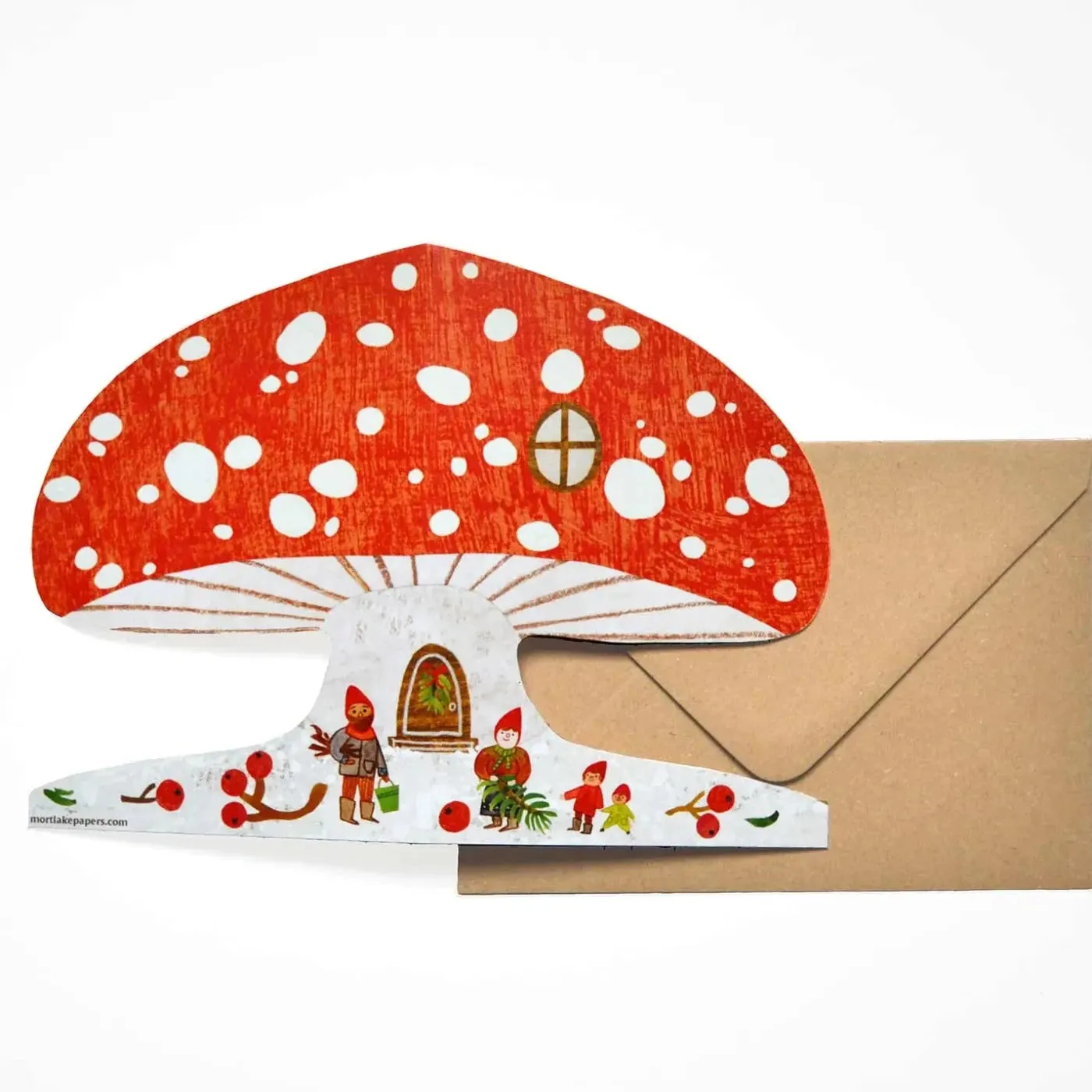 Mortlake Papers Snowy Mushroom Shaped Gnome House Card