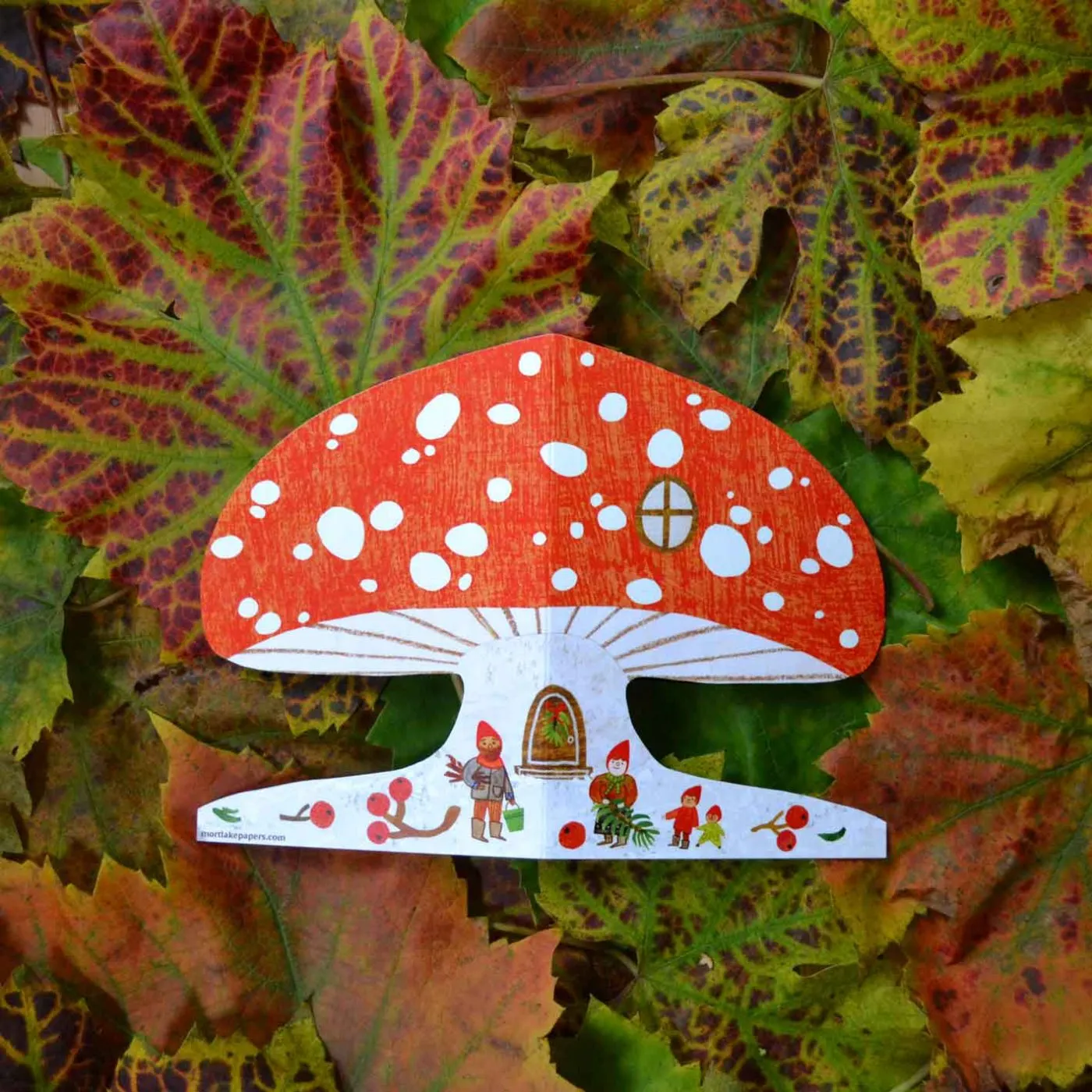 Mortlake Papers Snowy Mushroom Shaped Gnome House Card