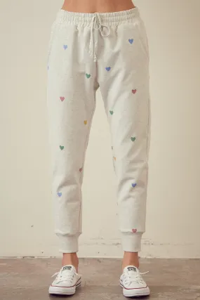 Multicolor Heart Joggers