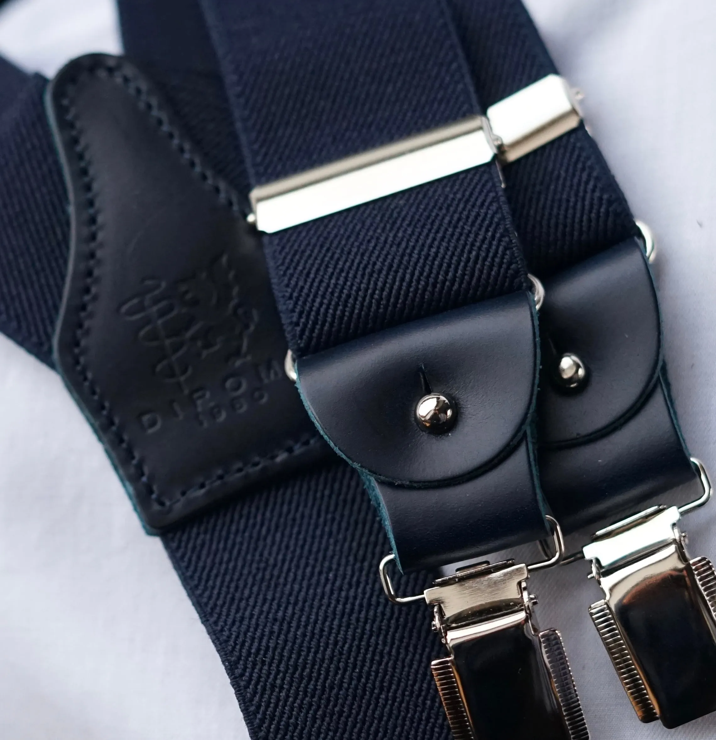 NAVY Clip/Buttons Braces