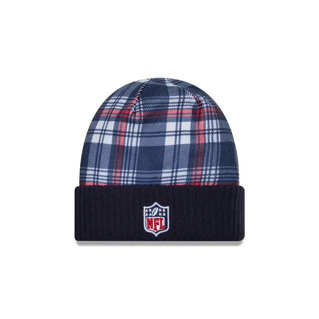 New England Patriots NFL New Era Men's Navy 2024 Official Sideline Statement Cuff Knit Hat