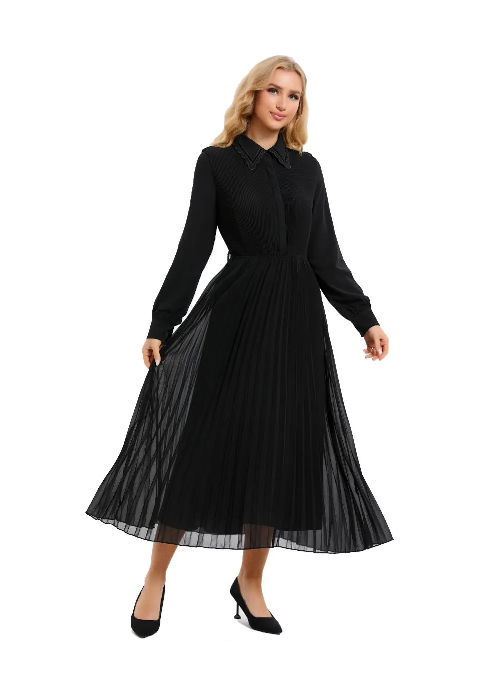 Nightbloom Pleated Midi Dress