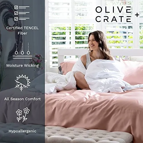 Olive   Crate Eucalyptus Cooling Duvet Covers Queen Size Sage Green