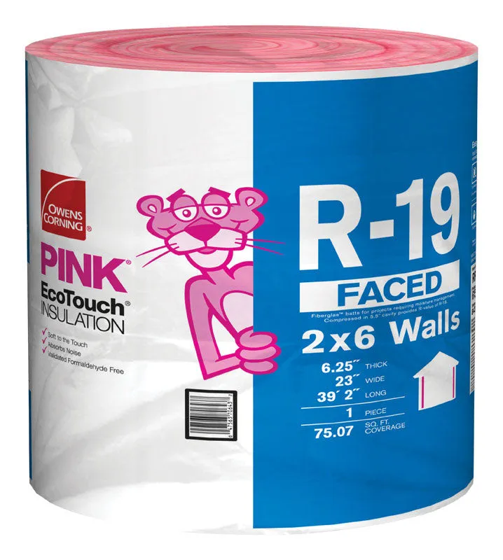 Owens Corning Eco Touch 23 in. W X 470 in. L 19 Kraft Faced Fiberglass Insulation Roll 75.07 sq ft