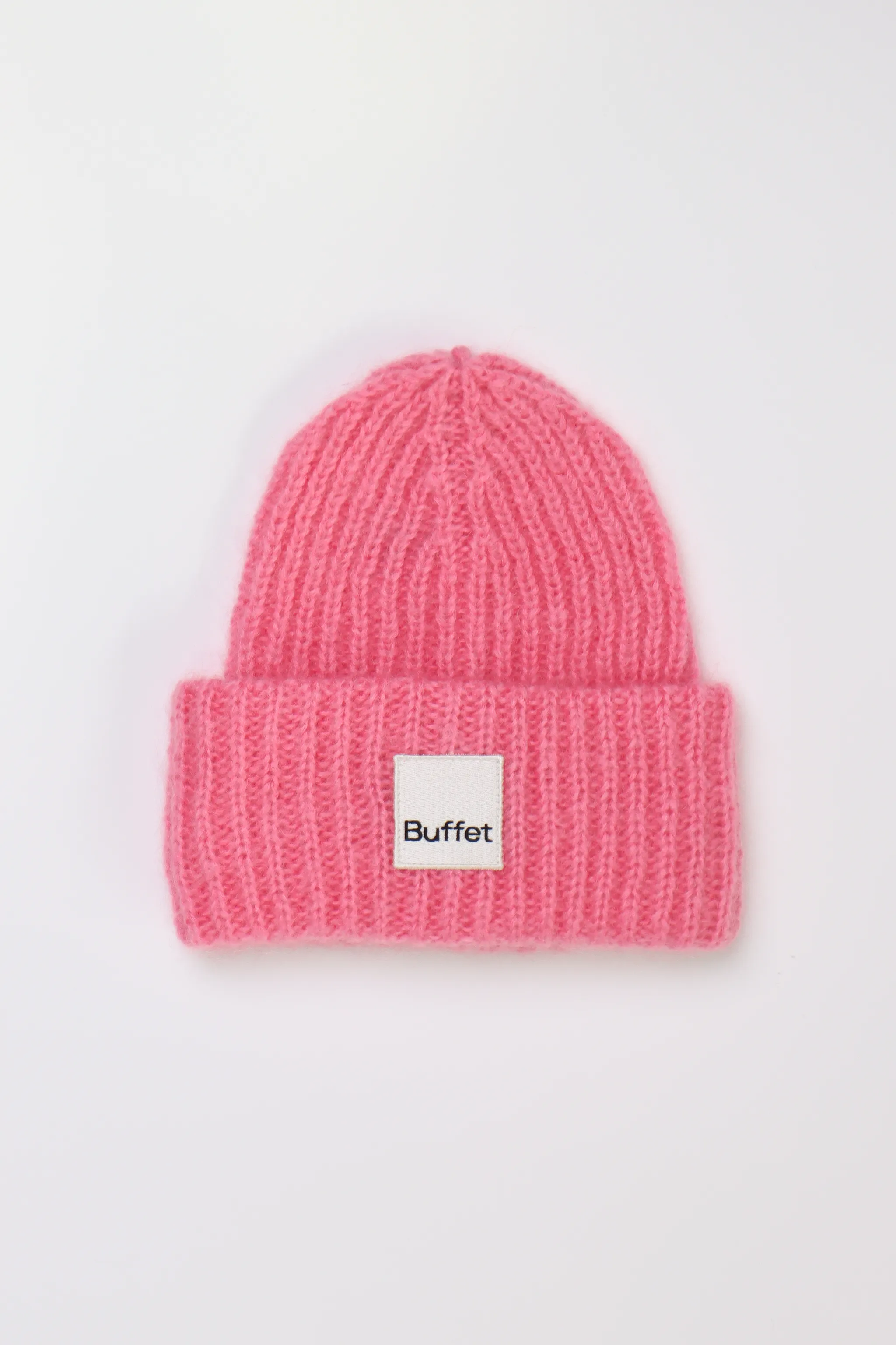 Pink chunky mohair beanie