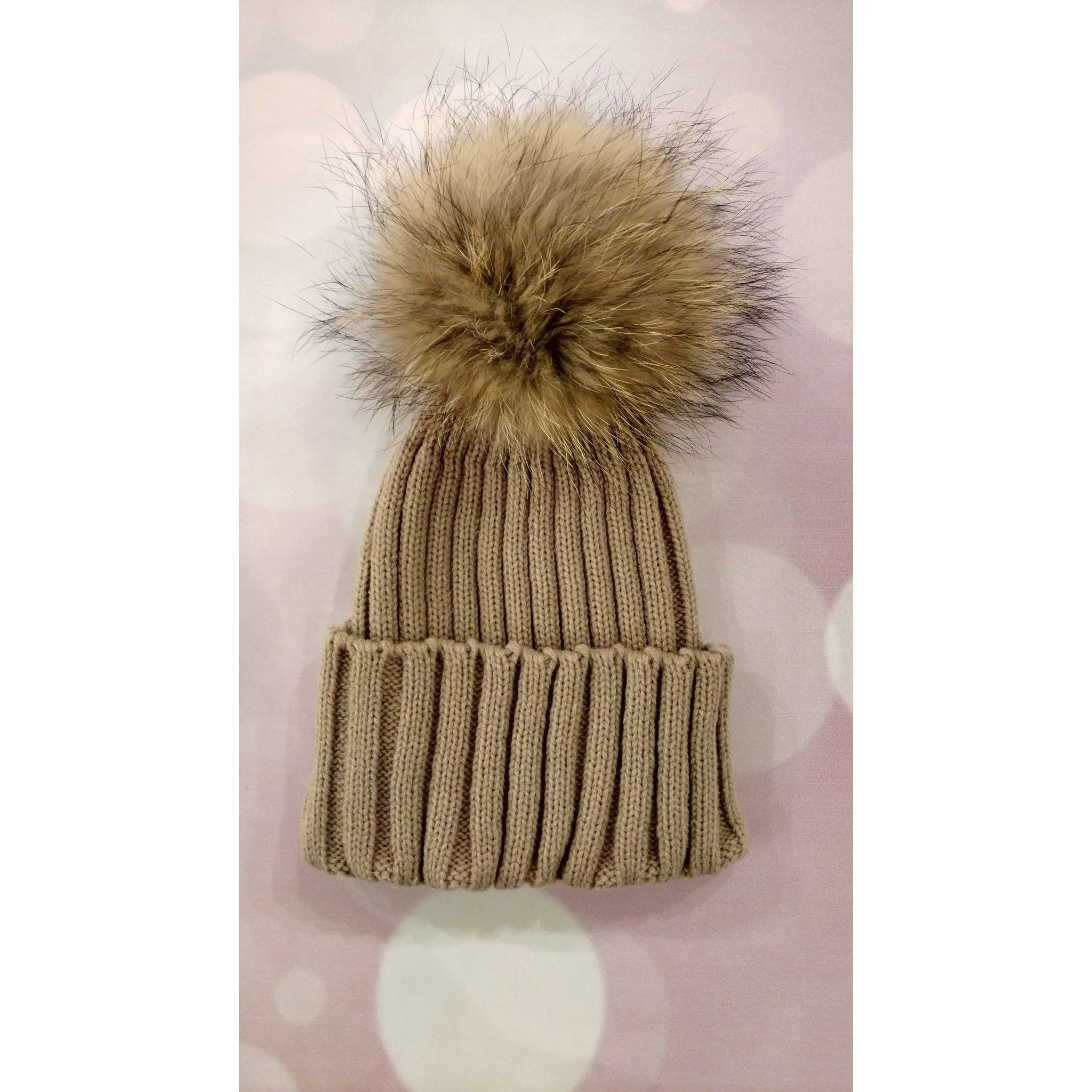 Plait Knit Pom Hat