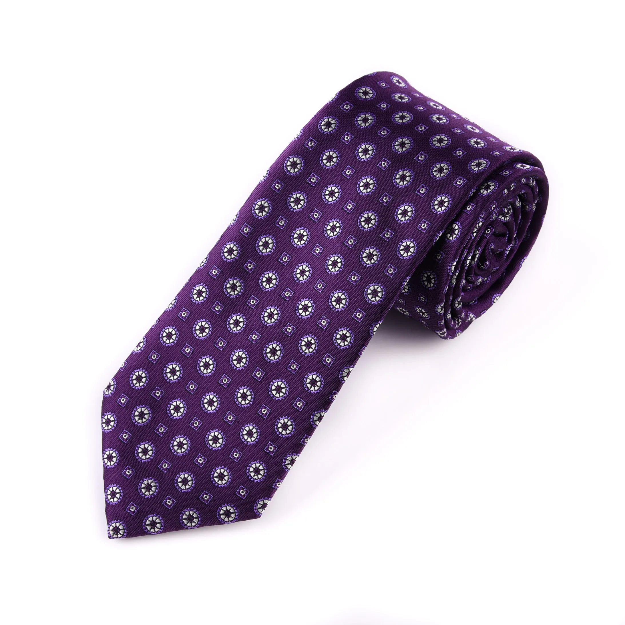 Purple Pattern Style 3" Necktie Business Elegance  For Formal Business Occasion