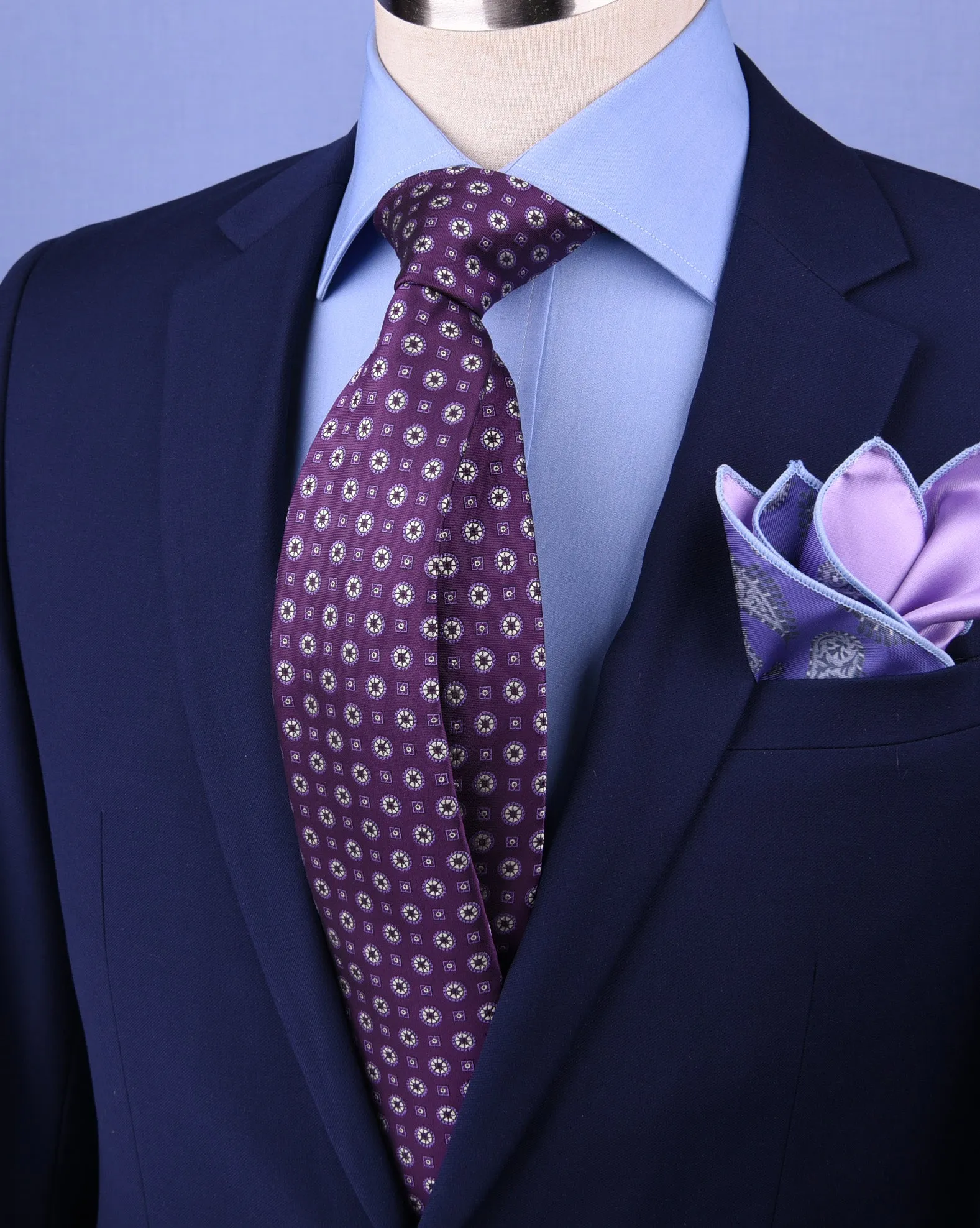 Purple Pattern Style 3" Necktie Business Elegance  For Formal Business Occasion