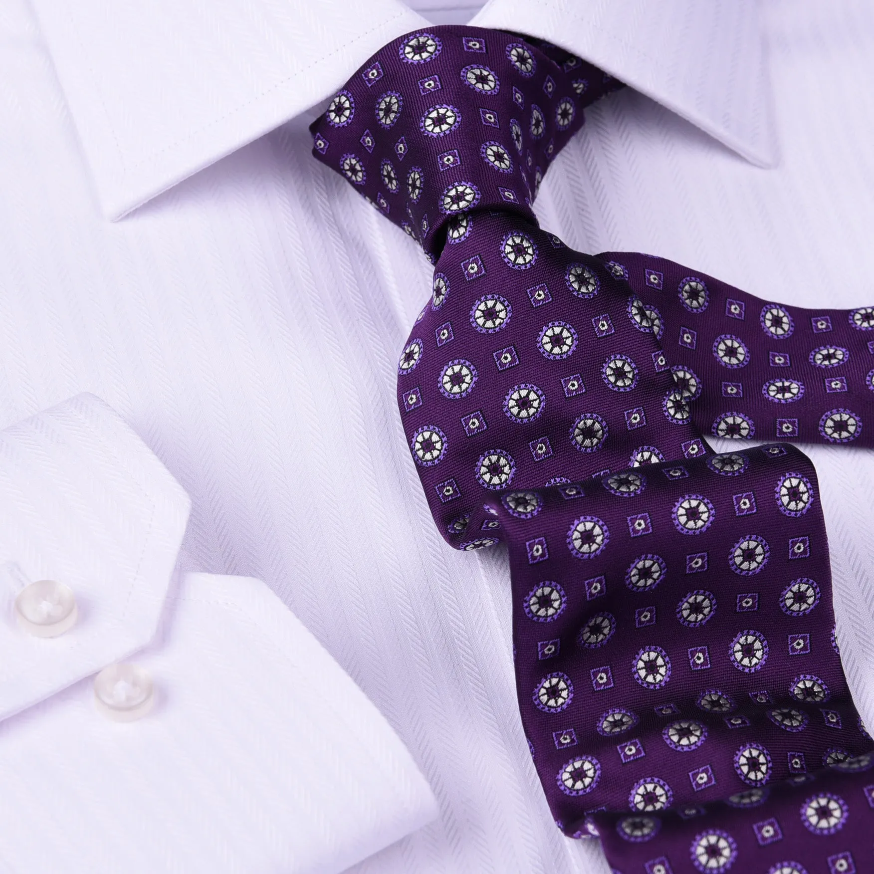 Purple Pattern Style 3" Necktie Business Elegance  For Formal Business Occasion