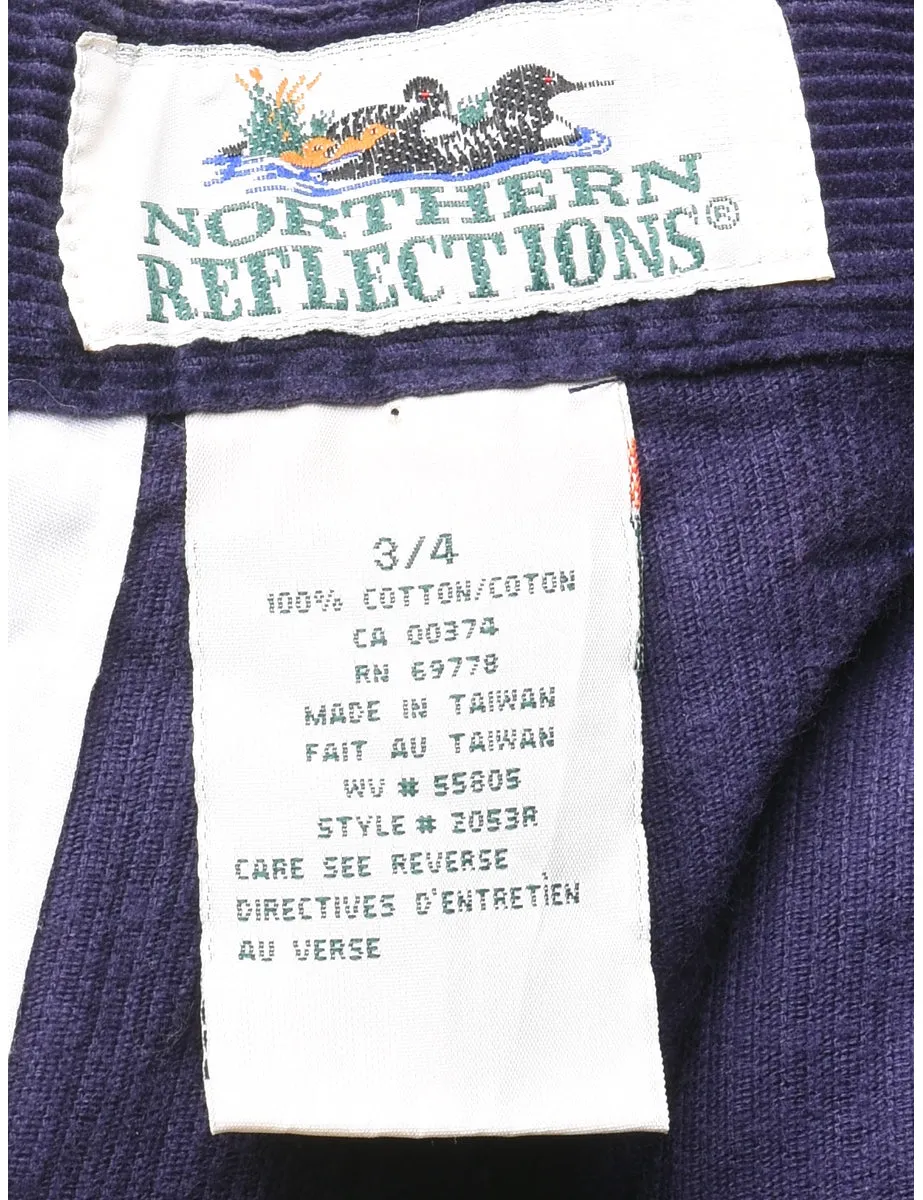 Purple Tapered 1990s Corduroy Trousers - W24 L31