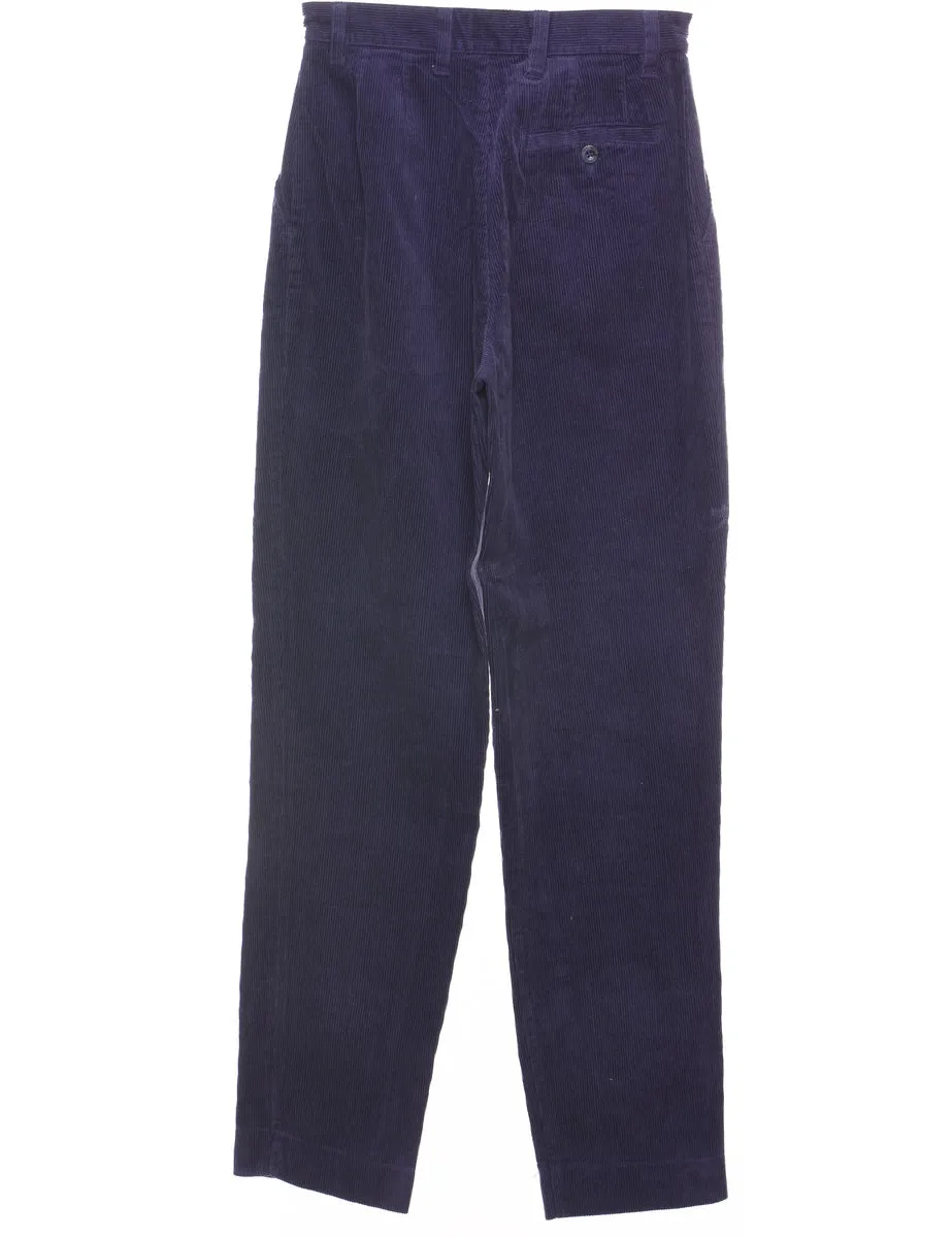 Purple Tapered 1990s Corduroy Trousers - W24 L31