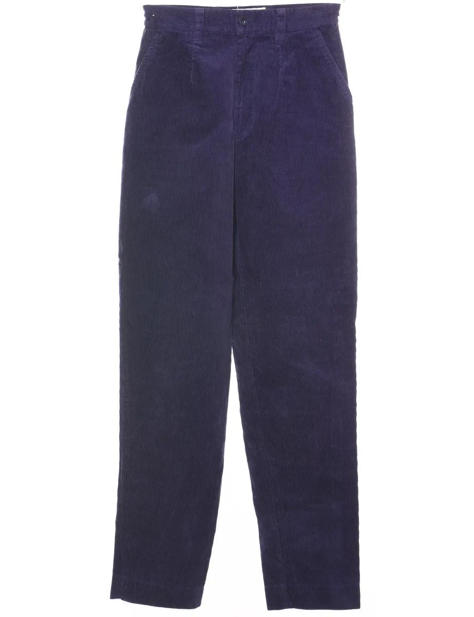 Purple Tapered 1990s Corduroy Trousers - W24 L31