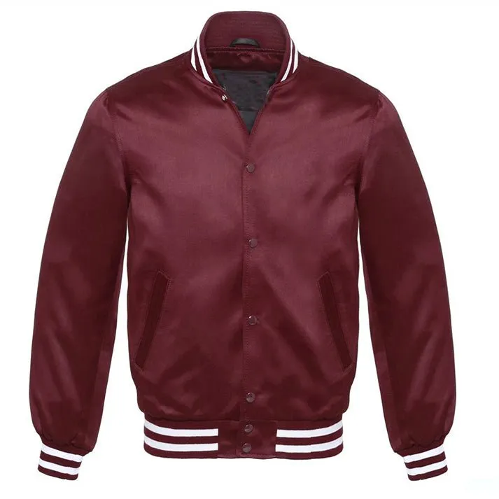 Satin - Maroon/White Trim Jacket